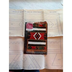 VTG Aunt Lydias Cretan Punch Needle Rug Pattern 24x36 DIY Partial Kit